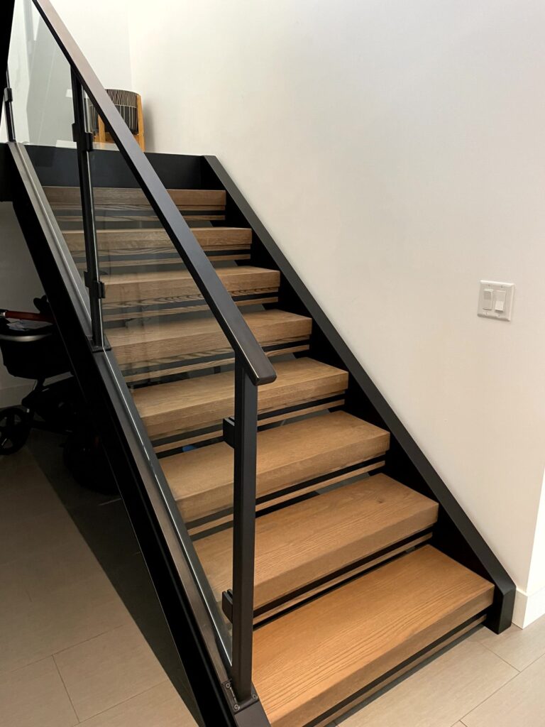 Interior Housed Staircase Open Rise Glass Rail