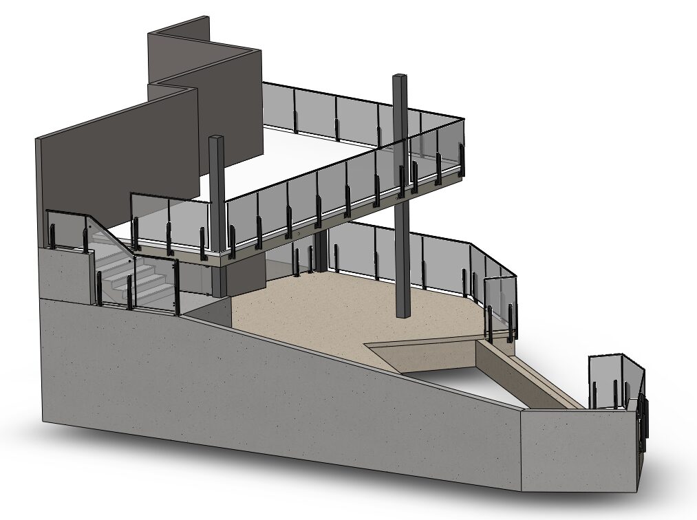 Rendering for Exterior Outdoor Railing & Stairs