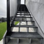 Exterior Oudoor Spruce Stringer with Trex Stairs & Metal Raling