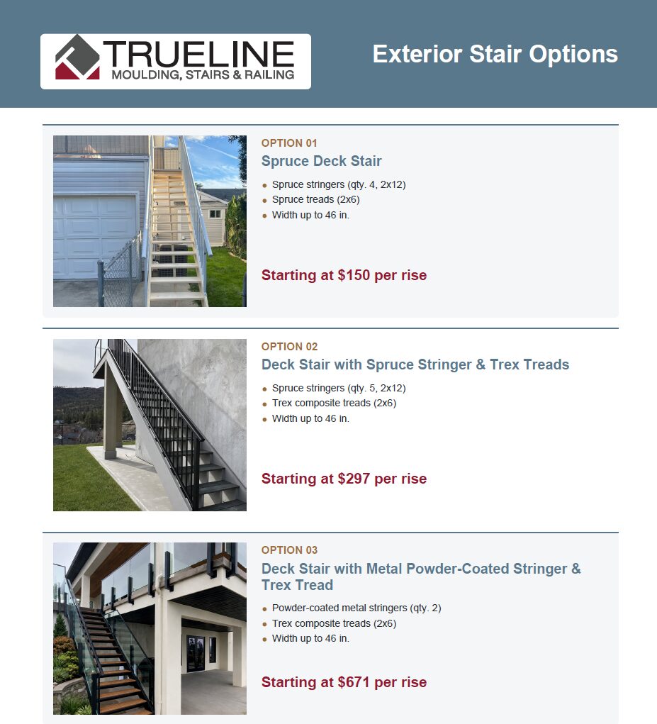Thumbnail for Exterior Outdoor Stair Stringer & Tread Options